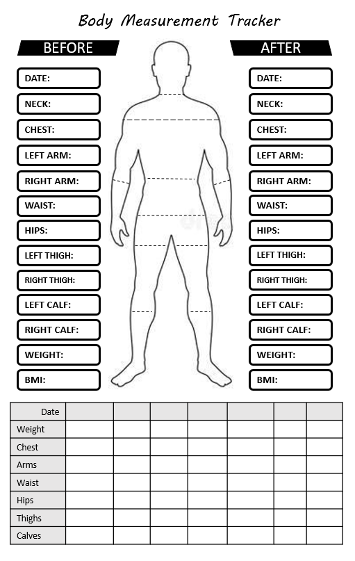 Body Size Chart Template 